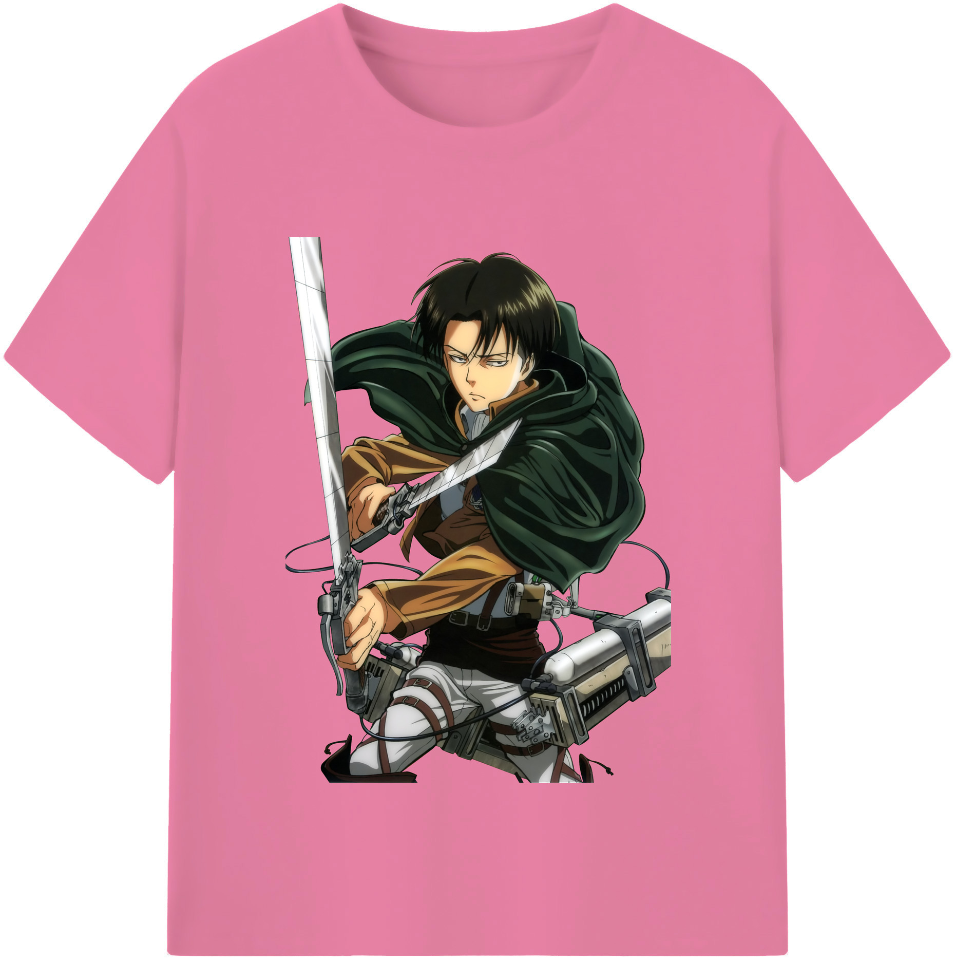 （画像用） 進撃の巨人 リヴァイ·アッカーマン Attack on Titan Levi Ackerman 綿100％半袖Tシャツ（フロントプリント）